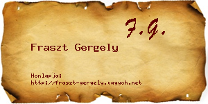 Fraszt Gergely névjegykártya